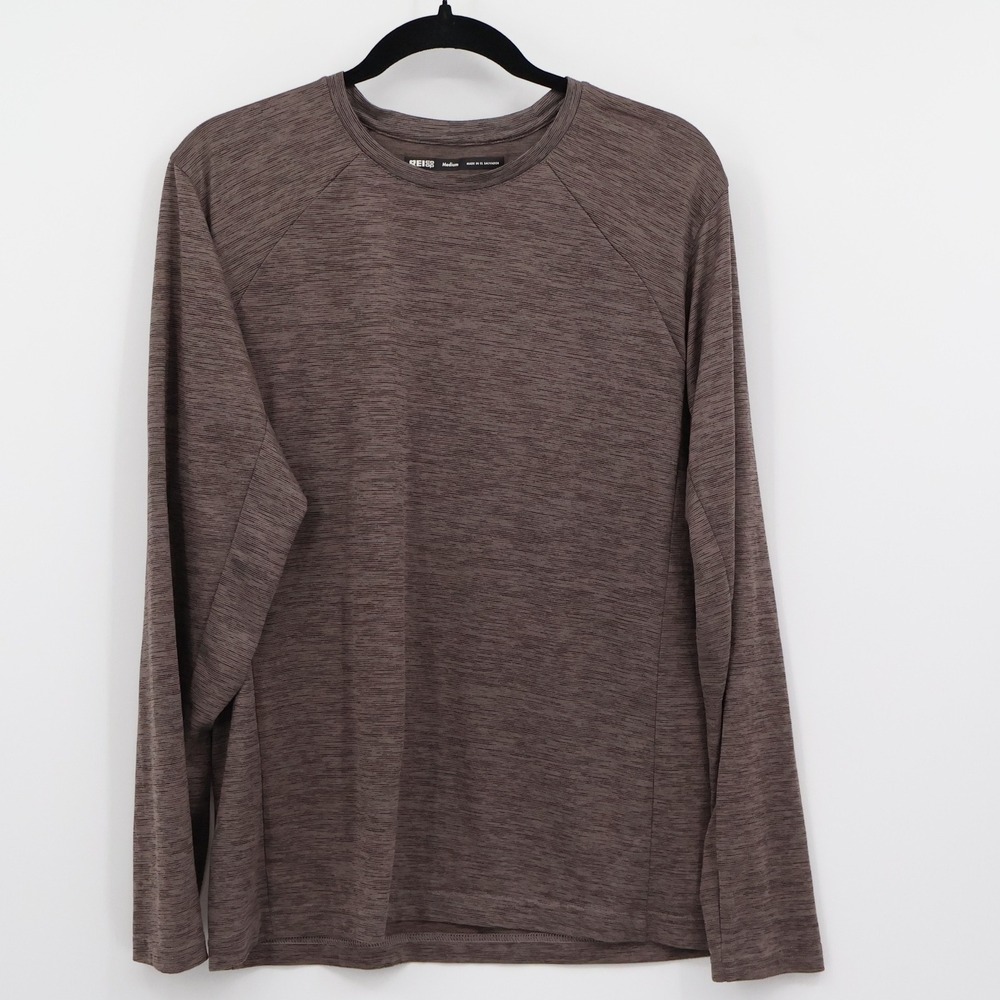 REI Co-op Athletic Tee Mens Med Brown Space Dye Base‎ Layer Ski Snowboard Winter